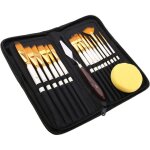 17pcs pinceau peinture acrylique, peinture acrylique art pinceaux ensemble pour gouache d'aquarelle avec ...