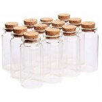 18 pi�ces mini bouteilles en verre de 10 ml pots d'�chantillons avec bouchons, pots de bouteilles en ...