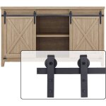 Wottes - 183cm / 6ft quincaillerie kit de rail pour porte double coulissante mini rail porte coulissante ...
