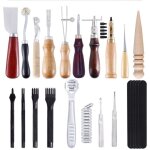 18pcs kit outils cuir diy outillage poin�on artisanat maroquinerie bricolage main punch trou stitching ...
