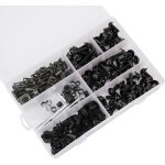 198 pi�ces / ensemble vis de car�nage de pare - brise m5 m6 kit de boulons moto accessoire noir