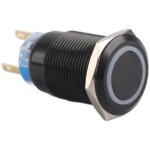 19mm 12v - 24v autobloquant interrupteur � bouton en m�tal �tanche coque noire led interrupteur de bouton ...