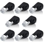 1m sangle d'arrimage, 8 pices sangle  cliquet avec boucle de serrage en alliage de zinc pour fixation ...