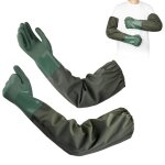 1 paire gants longs 70cm gant menage en caoutchouc gant protection chimique imperm�ables �tanches antid�rapant ...