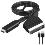 1pc adaptateur p�ritel vers hdmi, convertisseur p�ritel vers hdmi avec c�ble hdmi, scart vers hdmi convertisse ...