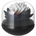 1pc bo�te de rangement en acrylique pour coton - tige - noir