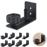 1pcs guide de porte coulissante robuste en acier - au carbone noir - rouleau r�glable - syst�me de fixation ...