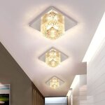 1pcs plafonnier cristal cube 5w 18cm lampe de plafond en acier inoxydable lustre eclairage dcor blanc ...