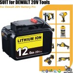 1pcak 12. 0ah 20v dcb200 remplacer pour dewalt 20v batterie broche dcb204 dcb205 li - on battey adapt� ...