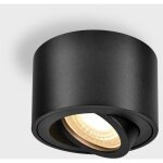 1x spots de plafond noir �75x55mm spot en saillie orientable 10w 3000k module led 220v inclus aluminium ...