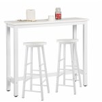 Woltu - 1xtable de bar + 2xtabourets de bar en mdf et métal, ensemble de meuble industriel de salle à ... Woltu - 1xtable de bar + 2xtabourets de bar en mdf et métal, ensemble de meuble industriel de salle à ...