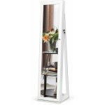 2 en 1 armoire a bijoux verrouillable sur pied avec psyche pour bagues / bracelets / boucle d'oreilles ...