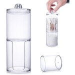 2 en 1 distributeur de coton, boite coton tige, boite salle de bain, acrylique rangement coton tige pour ...