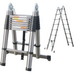 2 en 1 multifonction �chelle t�lescopique 5m / 2, 5 m + 2, 5 m �chelle t�lescopique avec stabilisateur ...