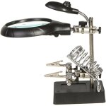 2. 5x 7. 5x 10x loupe sur pied avec led lumi�res, lampe de bureau type, support auxiliaire & clamps de ...