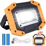[avec 2 accus 18650]projecteur led rechargeable 30w, 2000lm lampes de travail  led, projecteur chantier ...