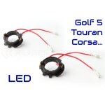 2 adaptateurs led h7 (porte - ampoules) type d compatibles volkswagen golf 5, touran & opel corsa c