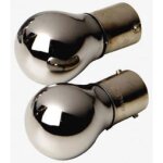 2 ampoules ba15s chromees - 12v 21w blanc - plots alignes - feux de recul