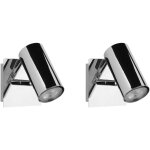 2 appliques murales en m�tal chrom� avec point lumineux ajustable gu10 40w pour �clairage de salon couloir ...