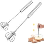 2 batteurs � ?ufs, fouet multifonctionnel semi - automatique � main en acier inoxydable, batteur � lait, ...