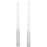 2 bougies led effil�es sans flamme, piles incluses, pour mariage anniversaire f�te, argent� mi - �clabouss�, ...