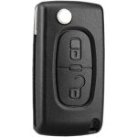 2 boutons coque cl� compatible ce0523 cl� � rabat pliable pour peugeot 207 307 308 407 408 3008 5008 ...