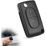 2 boutons coque cl� compatible ce0523 cl� � rabat pliable pour peugeot 207 307 308 407 citroen c2 c3 ...