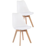 2 chaises tulipes salle � manger scandinaves bm home salle de bureau, pieds en bois de h�tre massif, ...