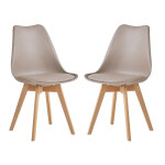 2 chaises tulipes salle � manger scandinaves bm home salle de bureau, pieds en bois de h�tre massif, ...