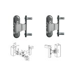 2 charni�res 180� pour porte en m�tal et alu, r�versible, galvanis� �chaud. locinox