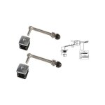 Locinox - 2 charnires m12 bouchons alu pour portillon de jardin, 40x40mm l 150mm