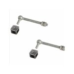 Locinox - 2 charnires m16 bouchons alu 40x40mm pour portillon de jardin, l 180mm