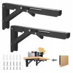 2 charni�res de table pliantes, supports d'�tag�re triangulaires pliants