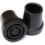 2 embouts en caoutchouc pour cannes de marche et b�quilles - noir - 19mm