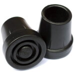 2 embouts en caoutchouc pour cannes de marche et b�quilles - noir - 19mm