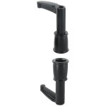 Store menuiserie - 2 embouts d'espagnolette, long, haut et bas, aluminium, noir, pour volet battant, ...