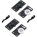 2 ensembles de rouleau de porte coulissante, roues de rouleau de meubles, kits de piste d'engrenage de ...