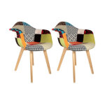 Lot de 2 fauteuils  patchwork  85cm multicolore