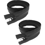 2 fermetures �clair 80cm, fermeture �clair noire s�parable r�sistante pour vestes, sacs, linge de lit ...