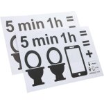 2 feuilles autocollants signal�tiques noirs pour lunette wc, �tanches, d�coration pratique salle de bain ...