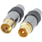 2 fiches coaxiales iec 9. 52 gold mle + femelle