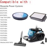 2 filter for rowenta zr005901 moulinex tefal compact power cyclonic rowenta ro3731ea, ro3753ea, ro3786ea ...