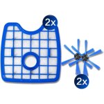 2 filtres hepa pour aspirateur + 2 brosses rondes pour robot philips fc8820 fc8810 fc8066