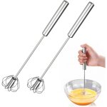 2 fouets semi - automatiques en acier inoxydable, ustensiles de cuisine pour p�tisserie, fouet de type ...