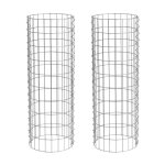 Estexo - 2 gabions de pierre colonne ronde en m�tal galvanis� � 35 cm hauteur 100 cm