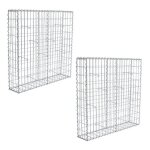 Estexo - 2 gabions à pierres en métal galvanisé 100 x 100 x 20 cm Estexo - 2 gabions à pierres en métal galvanisé 100 x 100 x 20 cm