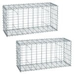 Estexo - 2 gabions à pierres en métal galvanisé 100 x 50 x 30 cm Estexo - 2 gabions à pierres en métal galvanisé 100 x 50 x 30 cm