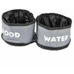 Lot de 2 gamelles chien & chat 'voyage' 14cm gris