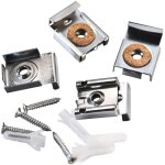 2 jeux (8 pi�ces) de clips de suspension � ressort pour miroirs sans cadre, avec chevilles et vis