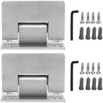 2 jeux charni�res de porte en verre � 90 degr�s en acier inoxydable collier de porte de douche pour maison ...